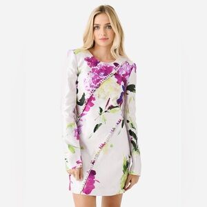 AJE Arbour Whipstitch Mini Dress Wild Hydrangea